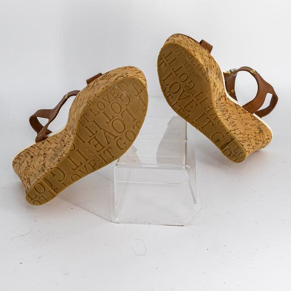 G.I.L.I. Kate Tassel Wedge Sandals US Size 5.5 Leather Cork Platform NEW - Picture 15 of 15
